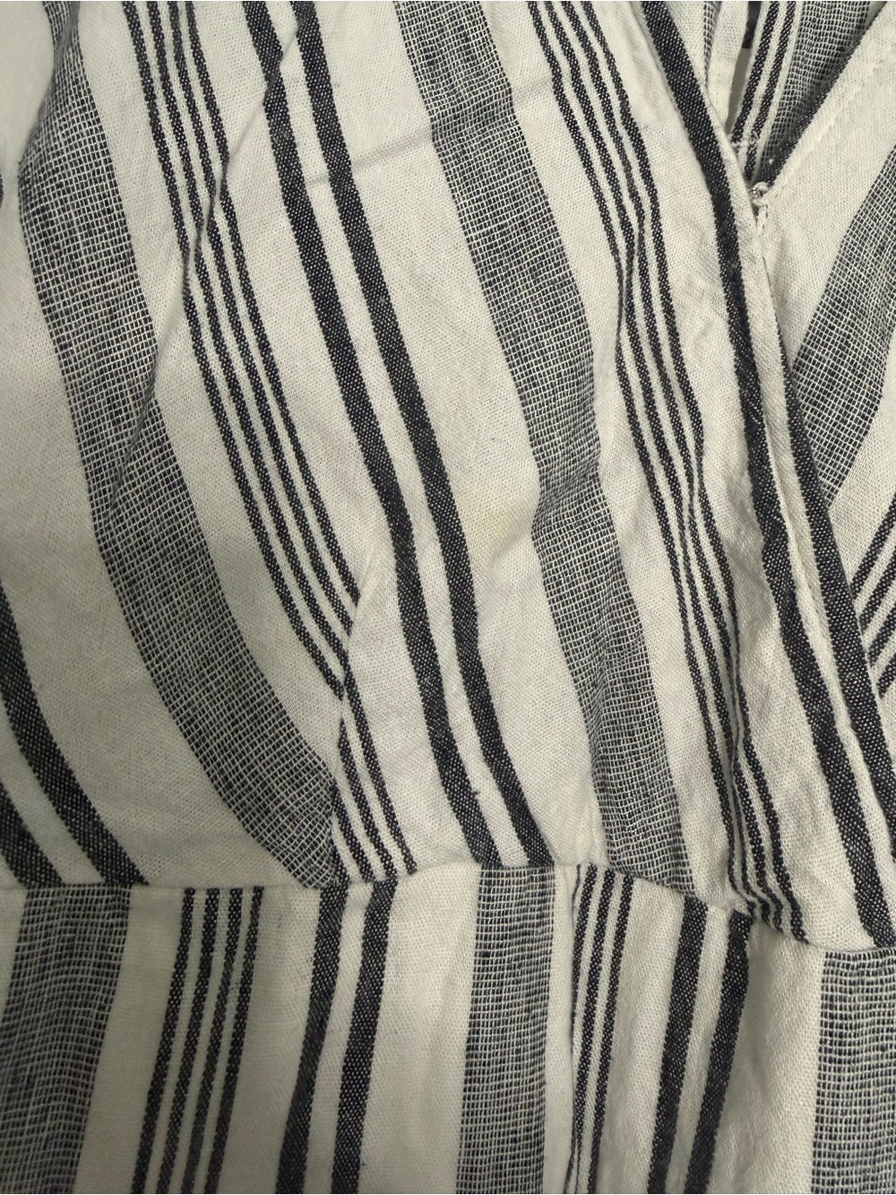 American Eagle Outfitters Black & White Striped V-Neck Wide-Leg Jumpsuit - Picture 5 of 5